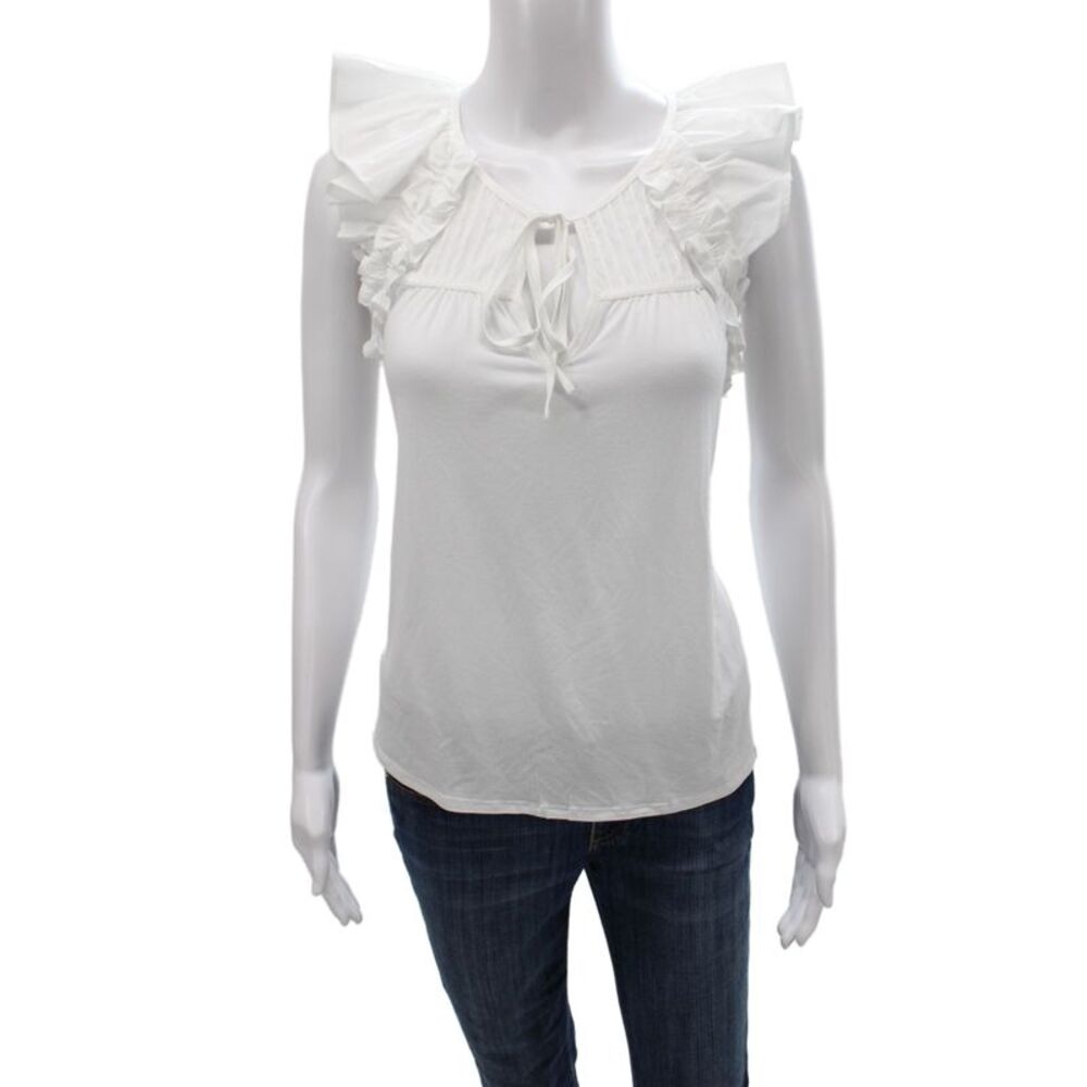 Liverpool Los Angeles Women White Sleeveless Blouse Bamboo Size S
